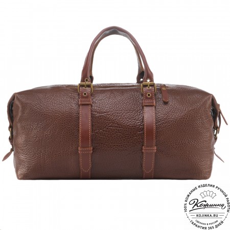 Кожаная дорожно-спортивная сумка Вашингтон (фактура коричневый)